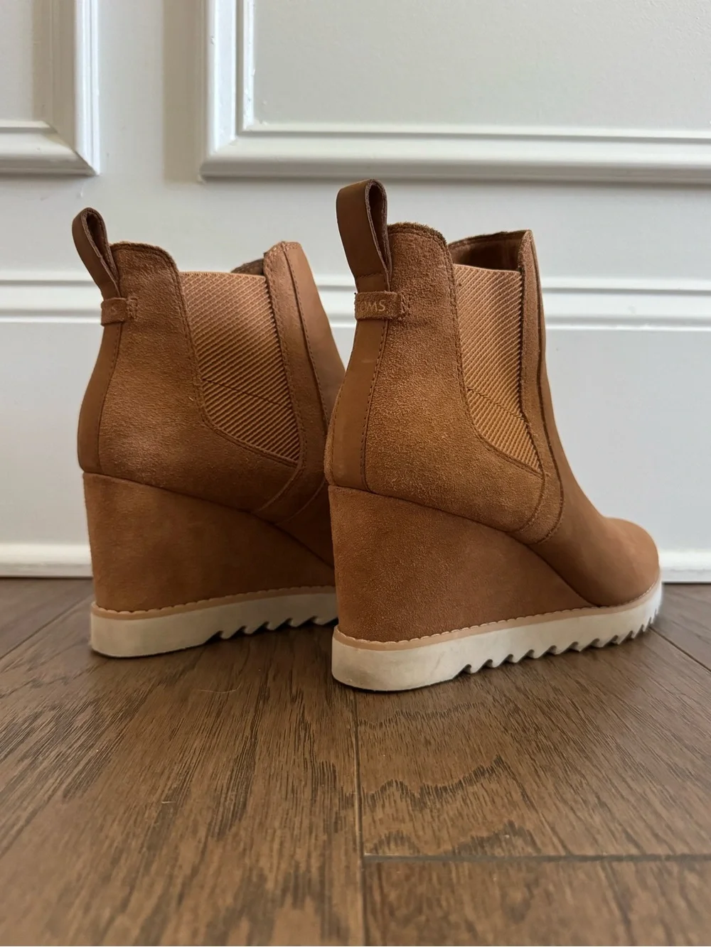Toms Tan Wedge Chelsea Ankle Boots